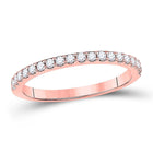 Radiant Love: 14kt Rose Gold Diamond Wedding Band - Top View