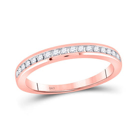 Eternal Love 14kt Rose Gold Diamond Wedding Band - Top View