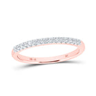 14kt Rose Gold Sparkling Diamond Wedding Band: A Timeless Symbol of Love - Top View