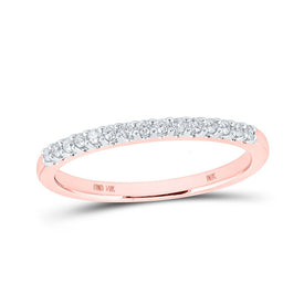 14kt Rose Gold Sparkling Diamond Wedding Band: A Timeless Symbol of Love - Top View