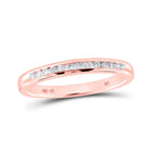 Radiant Love: 14kt Rose Gold Diamond Wedding Band - Top View