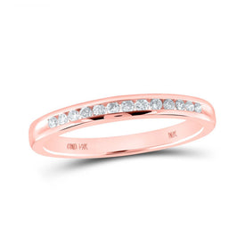 Radiant Love: 14kt Rose Gold Diamond Wedding Band - Top View