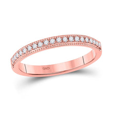 Load image into Gallery viewer, Radiant Love 14kt Rose Gold Diamond Wedding Band - Top View