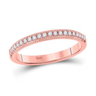 Radiant Love 14kt Rose Gold Diamond Wedding Band - Top View