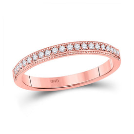 Radiant Love 14kt Rose Gold Diamond Wedding Band - Top View