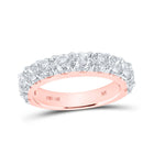 Radiant Love: 14kt Rose Gold Diamond Wedding Band - Top View