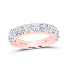 Radiant Love: 14kt Rose Gold Diamond Wedding Band - Top View