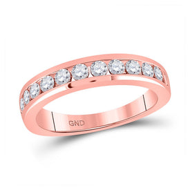 Radiant Rose Gold Diamond Wedding Band: A Timeless Symbol of Love and Elegance - Top View