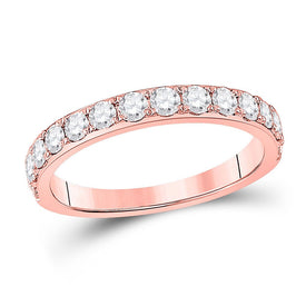14kt Rose Gold Eternal Love Diamond Wedding Band - Top View