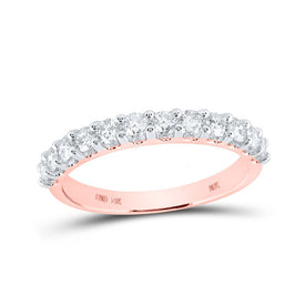 14kt Rose Gold Diamond Eternity Wedding Band - A Timeless Symbol of Love and Commitment - Top View