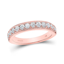 Load image into Gallery viewer, 14kt Rose Gold Diamond Elegance Wedding Band - Top View