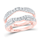 Radiant Rose Gold Diamond Wedding Wrap Ring Guard Enhancer - Top View