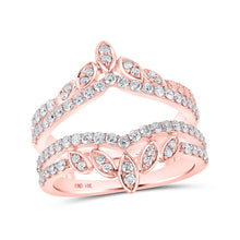 Load image into Gallery viewer, Rose Gold Diamond Wrap Enhancer Wedding Band - A Dazzling Touch of Elegance for Your Special Day - Top View