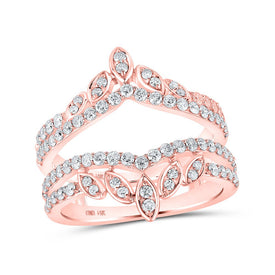 Rose Gold Diamond Wrap Enhancer Wedding Band - A Dazzling Touch of Elegance for Your Special Day - Top View