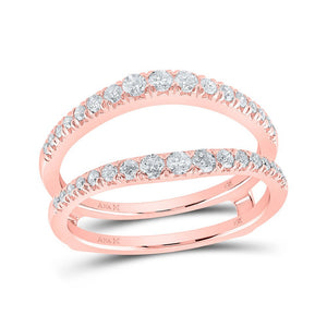 Wedding Collection | 14kt Rose Gold Womens Round Diamond Wrap Enhancer Wedding Band 1/2 Cttw | Splendid Jewellery GND