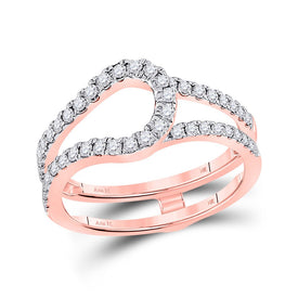 14kt Rose Gold Sparkling Diamond Wrap Ring Guard Enhancer - The Perfect Bridal Accent - Top View