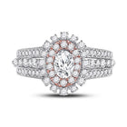 14kt Celestial Harmony Diamond Halo Bridal Wedding Engagement Ring 1-1/2 Cttw - Side View