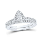 The Majestic Love Diamond Halo Bridal Wedding Ring Band Set - Top View