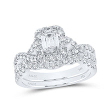 Load image into Gallery viewer, Enchanting Emerald Brilliance Wedding Ring Set - Top View