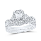 Enchanting Emerald Brilliance Wedding Ring Set - Top View