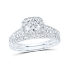 Enchanting Emerald Brilliance Wedding Ring Set - Top View