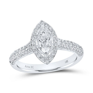 Wedding Collection | 14kt White Gold Marquise Diamond Solitaire Bridal Wedding Engagement Ring 7/8 Cttw | Splendid Jewellery GND