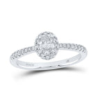 Enchanting Elegance: 14kt White Gold Oval Diamond Halo Bridal Wedding Engagement Ring 1/2 Cttw - Top View