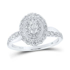 14kt White Gold Oval Diamond Halo Bridal Wedding Engagement Ring - Timeless Splendor - Top View