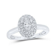Load image into Gallery viewer, Eternal Love 14kt White Gold Oval Diamond Halo Bridal Wedding Engagement Ring - Top View