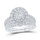 Splendid Jewellery's Dazzling 2 Carat Oval Diamond Halo Bridal Wedding Ring Band Set - Top View