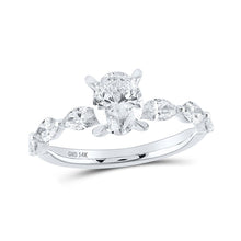 Load image into Gallery viewer, Eternal Splendor 14kt White Gold Oval Diamond Solitaire Bridal Wedding Engagement Ring - Top View