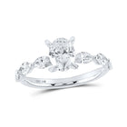 Eternal Splendor 14kt White Gold Oval Diamond Solitaire Bridal Wedding Engagement Ring - Top View