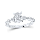 14kt White Gold Eternal Love Oval Diamond Solitaire Bridal Wedding Engagement Ring 1-7/8 Cttw - Top View