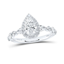Load image into Gallery viewer, Captivating Love's Embrace Diamond Halo Bridal Wedding Ring - Top View