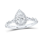 Captivating Love's Embrace Diamond Halo Bridal Wedding Ring - Top View