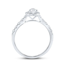 Load image into Gallery viewer, 14kt White Gold Pear Diamond Halo Bridal Wedding Engagement Ring - Timeless Elegance - Second Side View