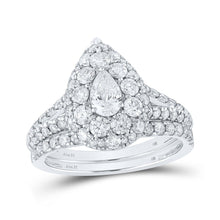 Load image into Gallery viewer, Exquisite Brilliance Diamond Wedding Ring Set - Top View