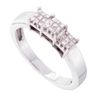 14kt White Gold Princess Diamond Majesty Bridal Wedding Ring - Top View