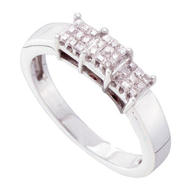 14kt White Gold Princess Diamond Majesty Bridal Wedding Ring - Top View