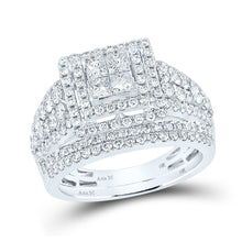 Load image into Gallery viewer, Eternal Love 2 Carat Princess Diamond Bridal Wedding Ring Band Set - Top View