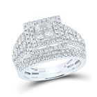 Eternal Love 2 Carat Princess Diamond Bridal Wedding Ring Band Set - Top View