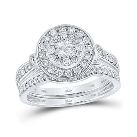 Eternal Love Diamond Wedding Ring Set - Top View
