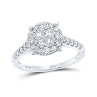 14kt White Gold Princess Diamond Cluster Bridal Wedding Engagement Ring - A Mesmerizing Love Affair - Top View