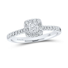 Load image into Gallery viewer, Enchanting Princess Diamond Halo Bridal Wedding Engagement Ring - Top View