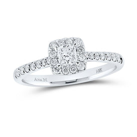 Enchanting Princess Diamond Halo Bridal Wedding Engagement Ring - Top View