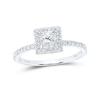 Eternal Love 14kt White Gold Princess Diamond Halo Bridal Wedding Engagement Ring - Top View