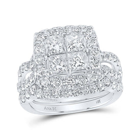 Captivating Love's Embrace Diamond Wedding Ring Set - Top View