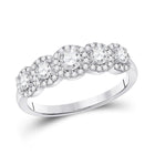 Eternal Love 14kt White Gold Round Diamond 5-stone Bridal Wedding Engagement Ring - Top View