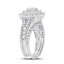 Load image into Gallery viewer, 14kt White Gold Radiant Brilliance Wedding Ring Band Set - Second Side View