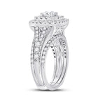 14kt White Gold Radiant Brilliance Wedding Ring Band Set - Second Side View